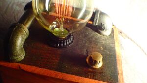Lamp with Cast Brass Knob